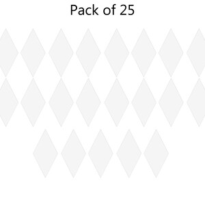 May include: A pack of 25 white diamond-shaped stickers. The stickers are arranged in a staggered pattern.