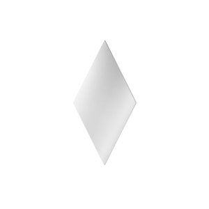 May include: A white diamond-shaped tile with a smooth, glossy surface.