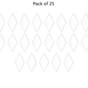 May include: Pack of 25 blank white diamond stickers. The stickers are arranged in a grid pattern.