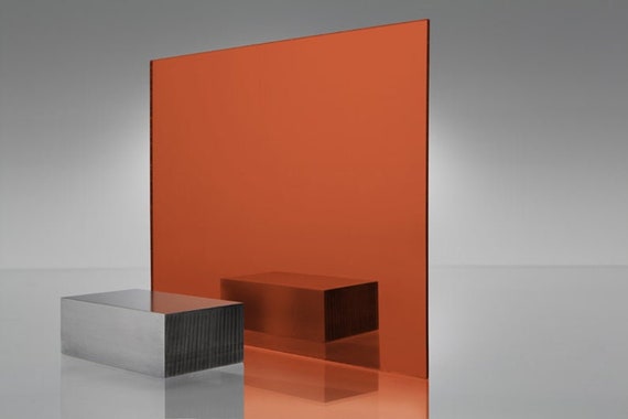Orange Acrylic Mirror Sheet DIY Colorful Reflection Arts Crafts Projects  .118 Thick Tile Orange 1119 Spectra Mirror 