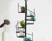 Rustic Luxury Metal Spiral Plant Stand 8 Tier Flower Pots Ladder Shelf Staircase Display Rack Indoor Outdoor Home Decor