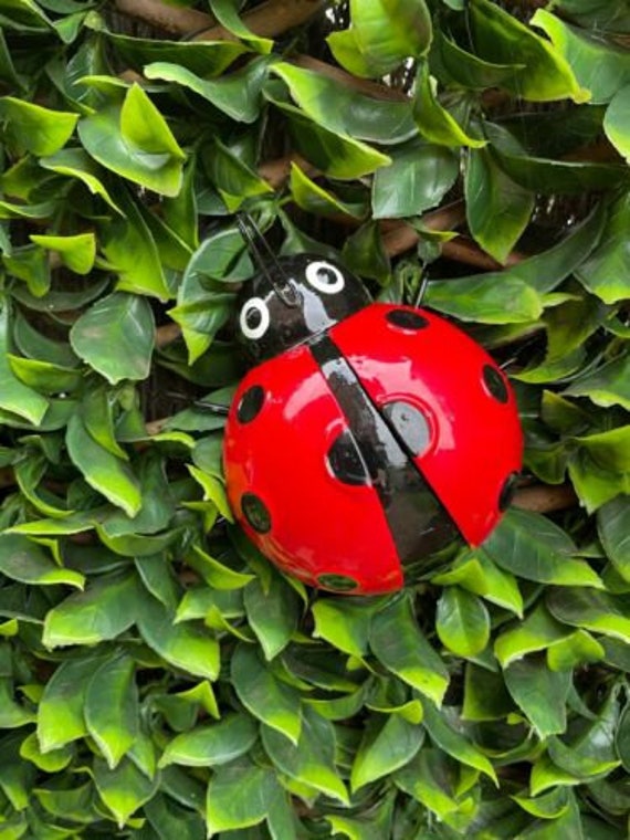 2x Large Wall Art Metal Decorative Ladybird Summer Garden Decoration Ornament 