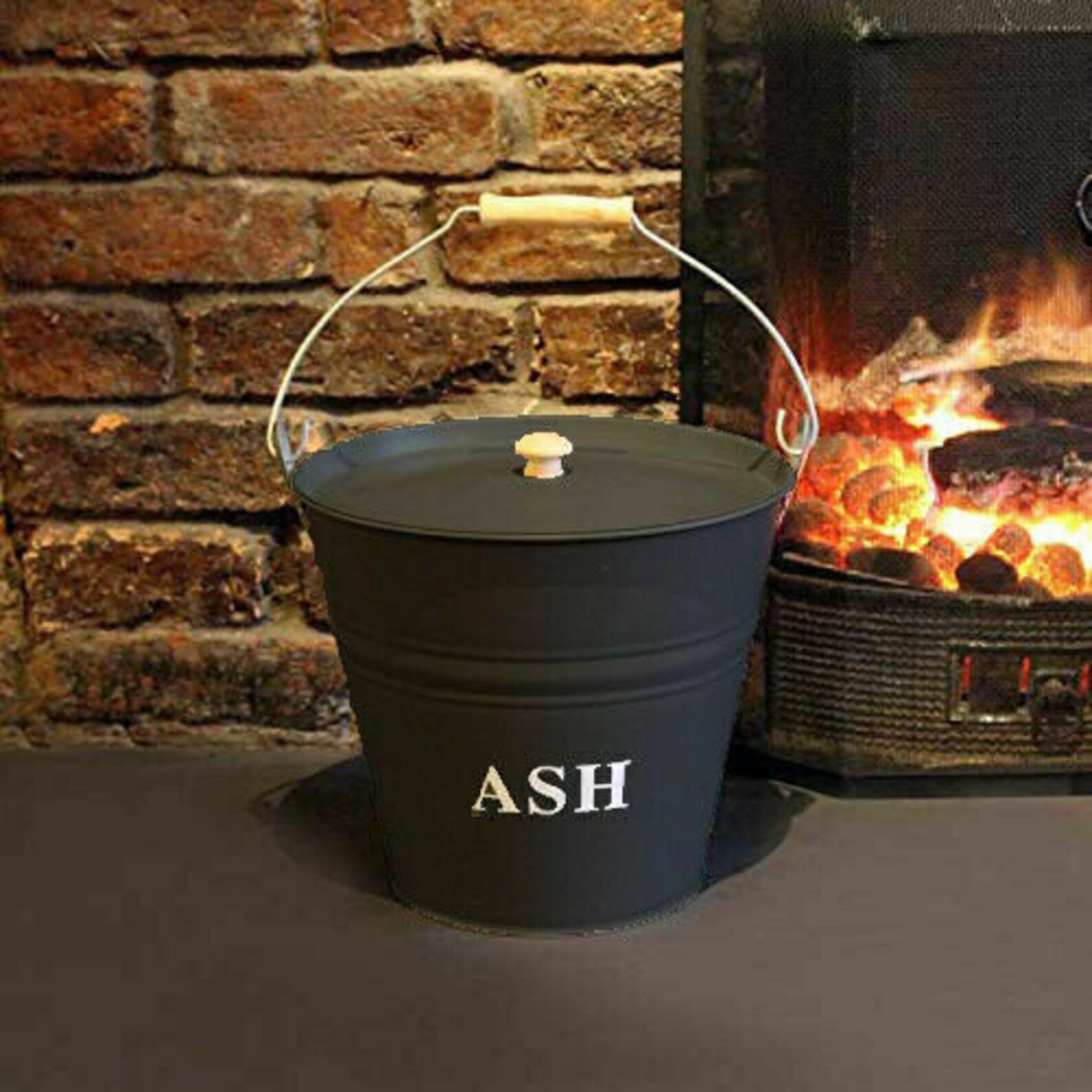 Antique Style Rustic 12L Fireside Metal Ash Bucket With Lid Etsy UK