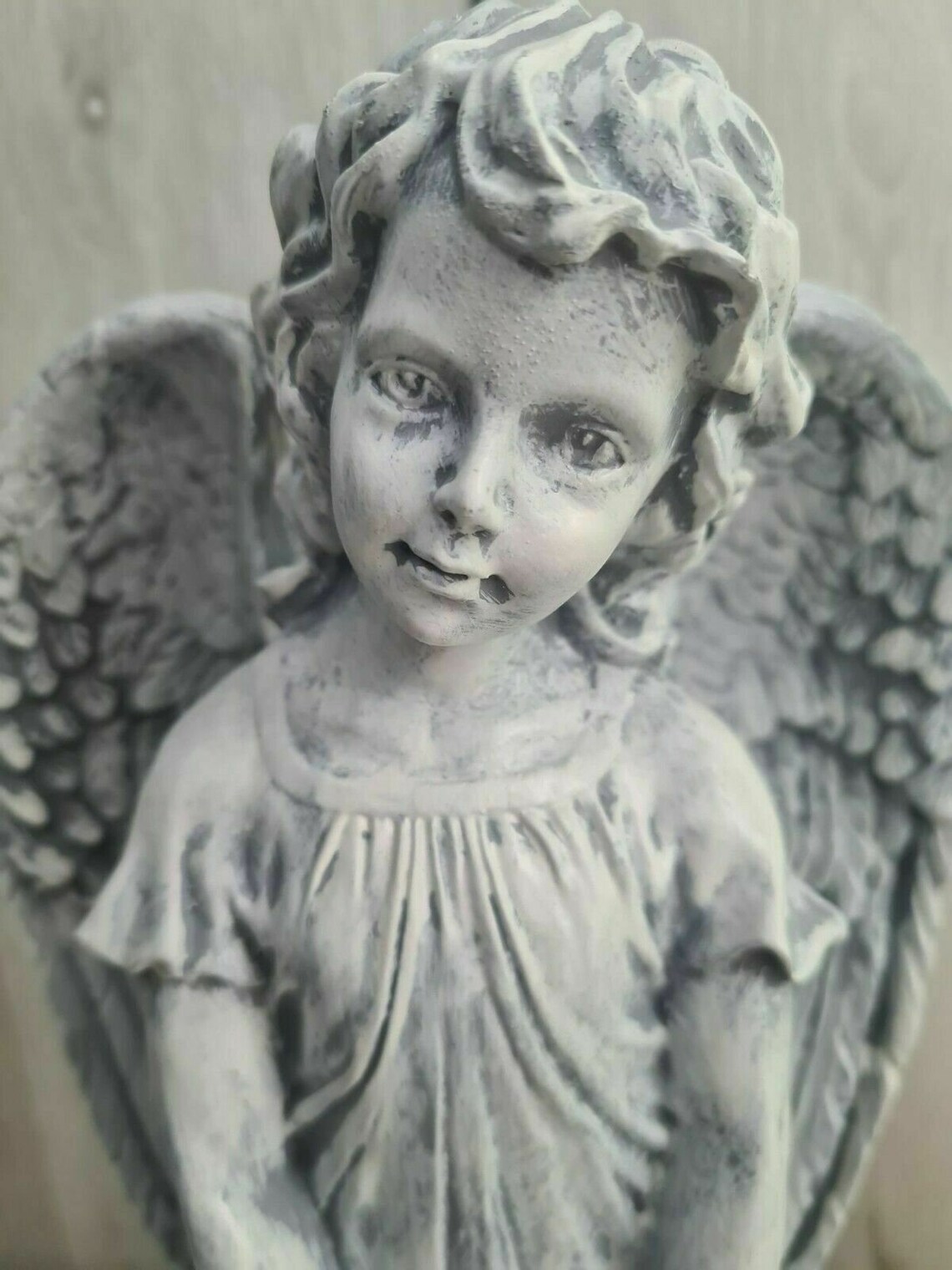 Handmade Cute 35cm Large Resin Angel Statue Garden Ornament Etsy