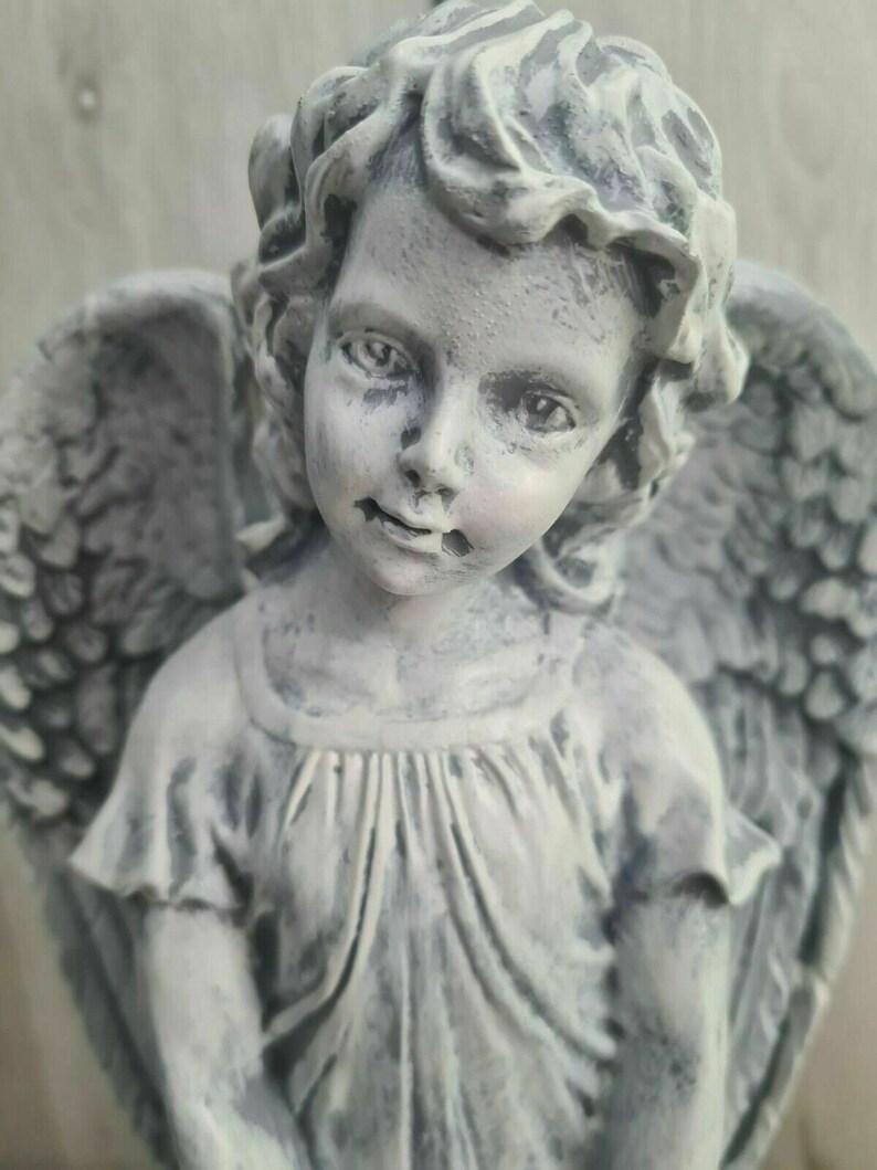 Handmade Cute 35cm Large Resin Angel Statue Garden Ornament Etsy