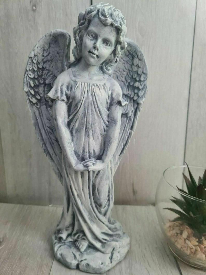 Handmade Cute 35cm Large Resin Angel Statue Garden Ornament Etsy