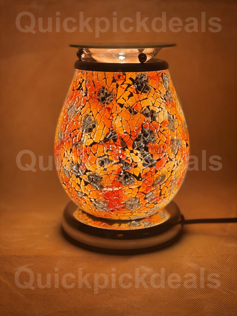 Electric Wax Melt Burner Aroma 3D Lamp Poseidon Red Mosaic Etsy