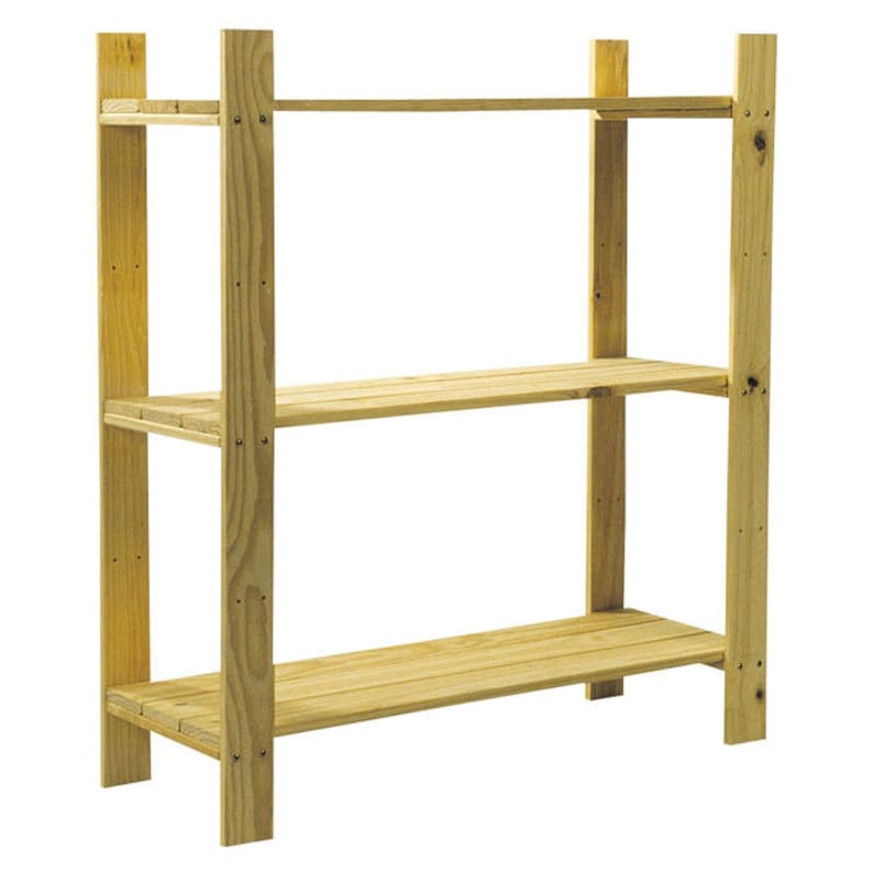 TOP QUALITY Solid Wooden Storage Shelf 3 Tier Shelving Unit Garage Home Bookcase