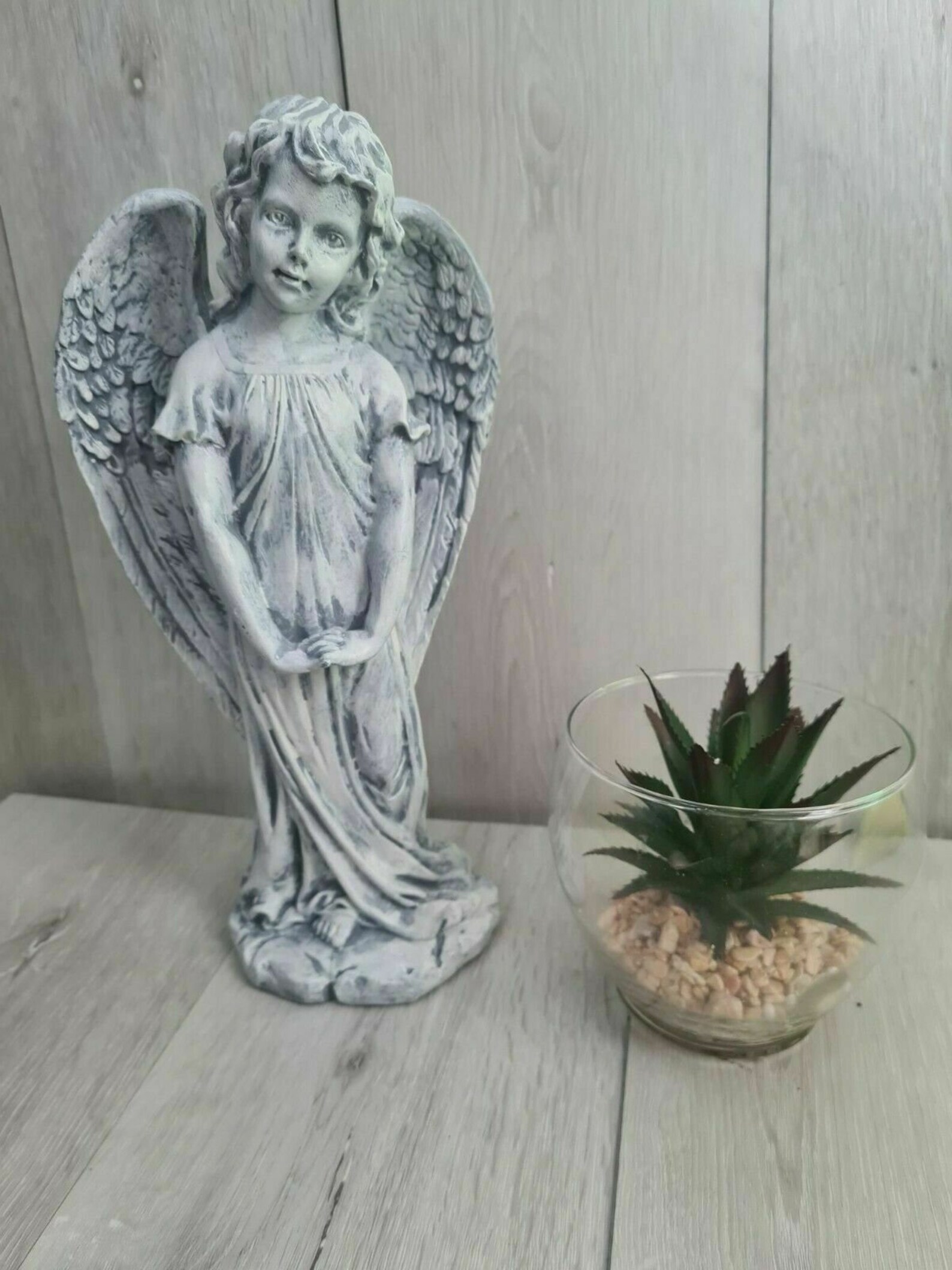 Handmade Cute 35cm Large Resin Angel Statue Garden Ornament Etsy