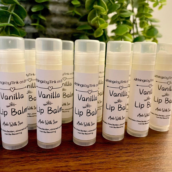 Personalized Homemade natural Lip Balm with beeswax, almond oil and essential oil