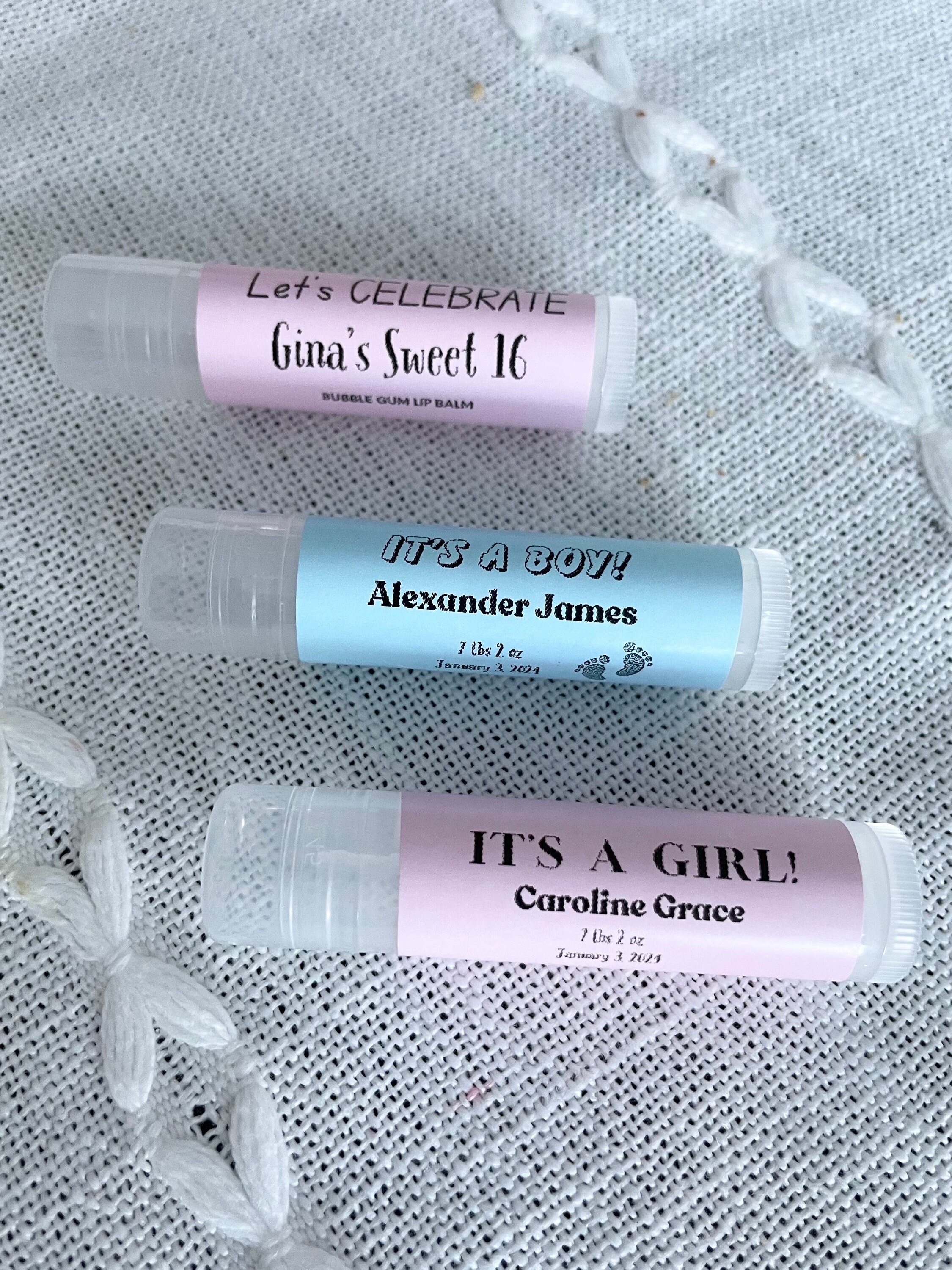 View of Personalized Homemade Natural Lip Balm With Beeswax, Almond Oil and ...