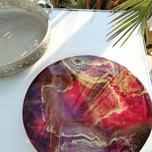 Burgundy Resin Artwork