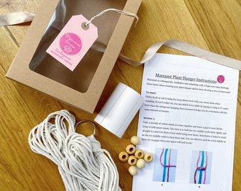 Natural plant hanger kit, eco friendly decor, craft kit, macrame tutorial, scandi decor, plant decor