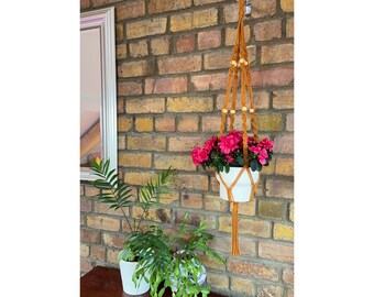mustard macrame kit, DIY plant hanger, craft gift, beginners macrame, mustard hanger, colourful macrame, beginners macrame
