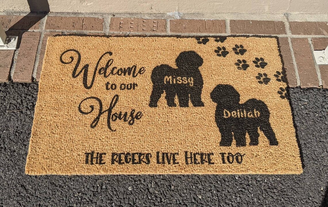 Custom Family Doormat Dog Doormat Family With Dogs Coir Etsy