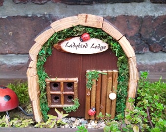 Ladybird Lodge Wooden Rustic Homemade Ladybird Bug House Hotel Perfect Thank You Gift for Teacher or Nursery Ladybird Poppy Seeds included