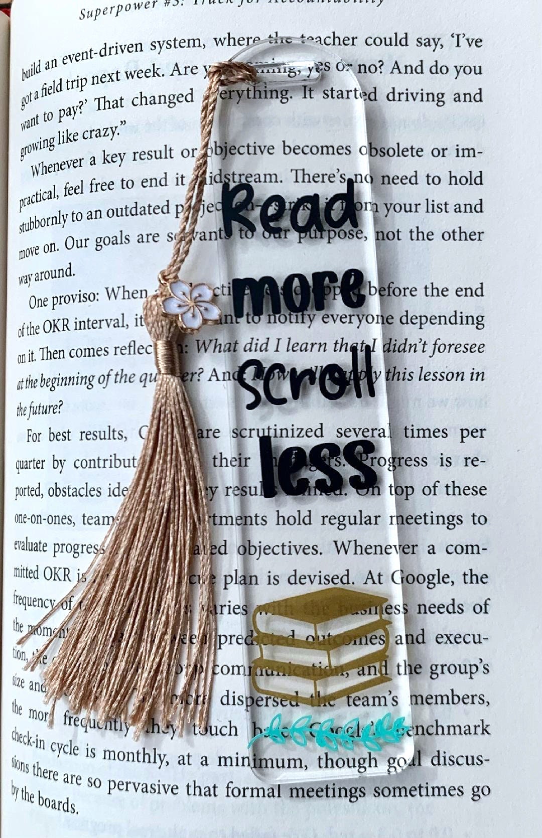 Rechless Bookmark Read More Scroll Less Charm Bookmark, Fun Bookmark, Teen Bookmark ...