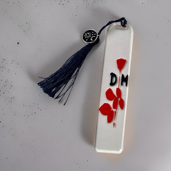 Depech Mode inspired charm bookmark, goth bookmark, punk bookmark, halloween bookmark, gothic bookmark, Violator, bookmark gift, DM bookmark