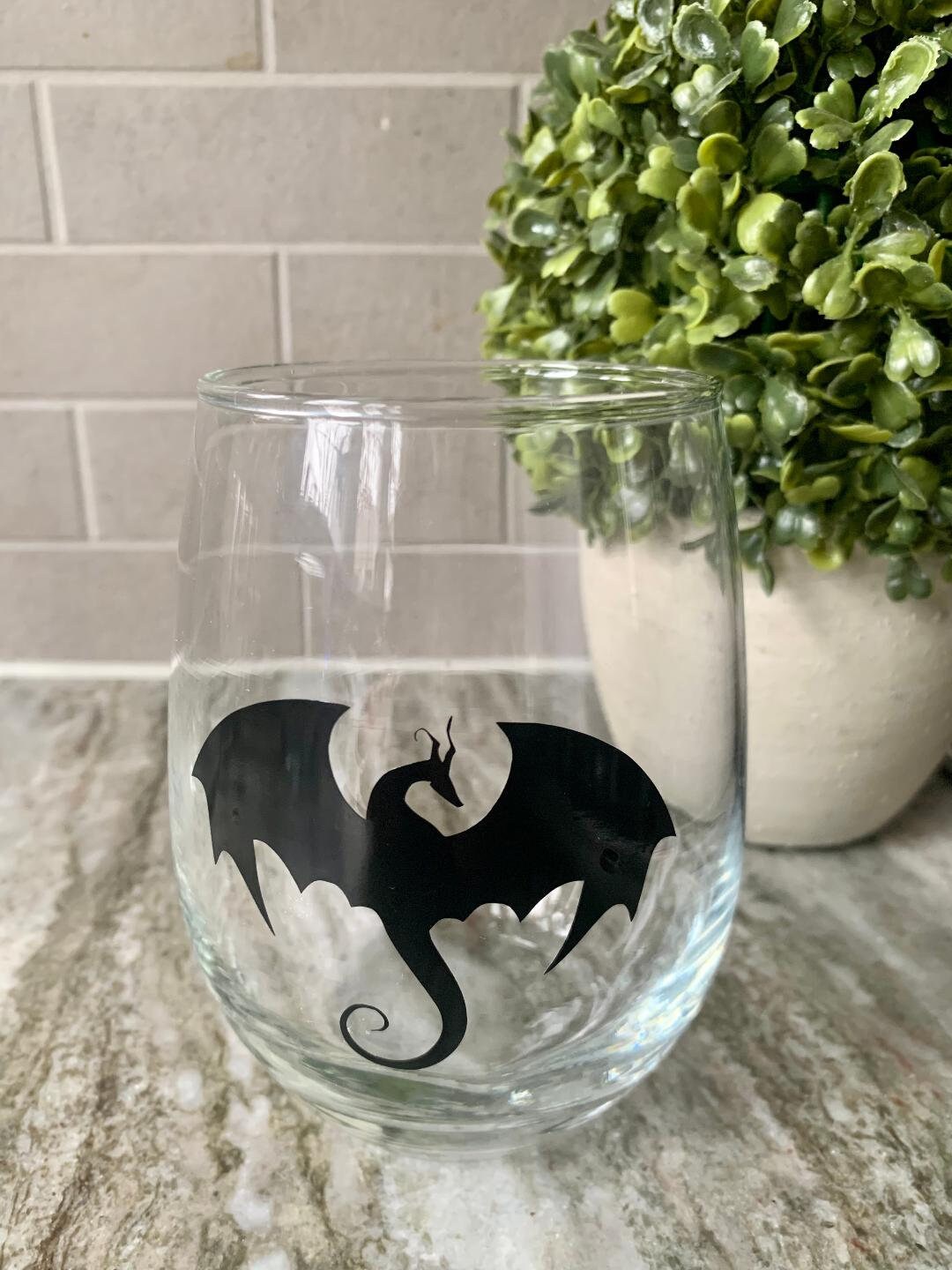 Dragon Wine Glasses, Personalized Dragon Cup, Dungeons and Dragons Cup ...