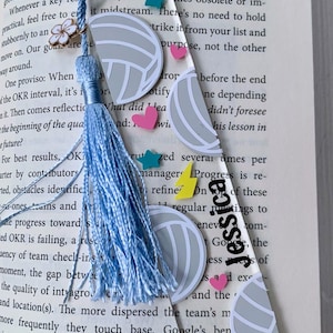 Personalized Volleyball charm bookmark, varsity bookmark, teen bookmark, kids bookmark, coach gift bookmark, team gift, player gift