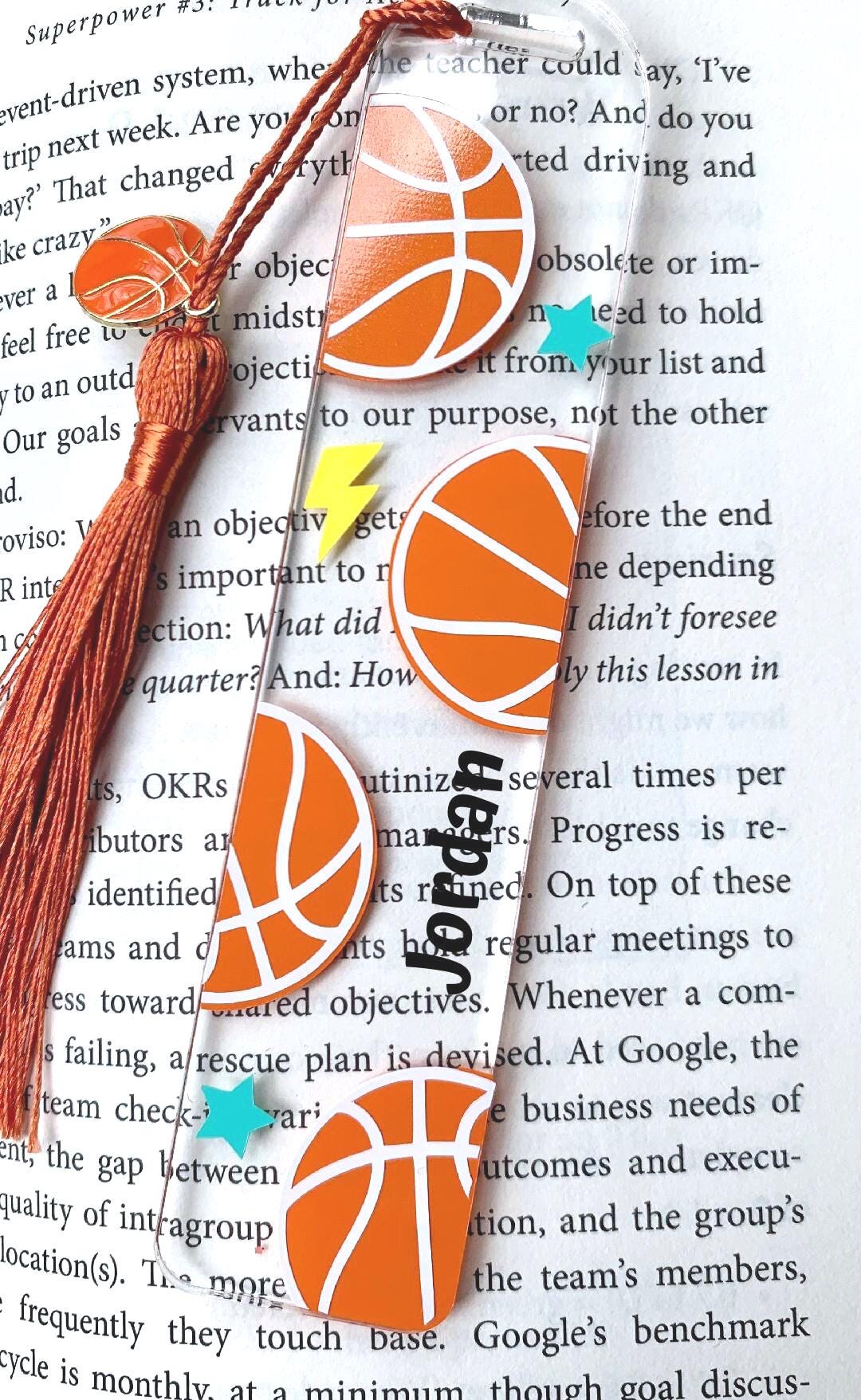 Basketball Charm Bookmark, Team Bookmark, Sports Bookmark, Cute ...