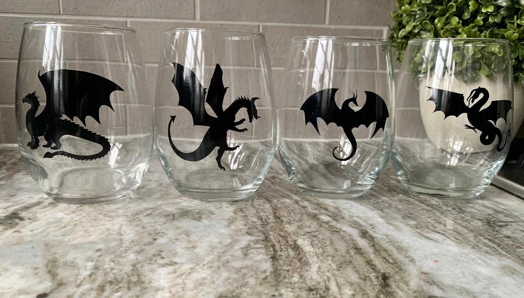Dragon Wine Glasses, Personalized Dragon Cup, Dungeons and Dragons Cup ...
