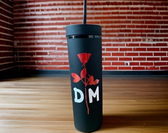Personalized tumbler, Personalized  gift, Depeche Mode gift, Depeche Mode like tumbler, rose tumbler, goth gift, silence, goth, violator
