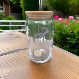 Greyhound Dog glass cup, Iced coffee cup with lid and straw, Greyhound Beer glass, Greyhound dog glass, Dog glass cup, Birthday gift