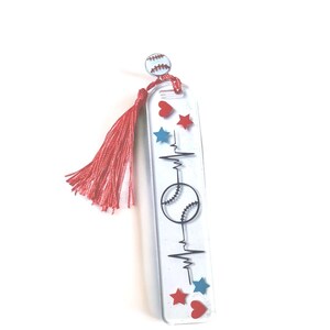 Marcapáginas con dije de béisbol, marcapáginas de equipo, marcapáginas deportivo, marcapáginas bonito, marcapáginas universitario, marcapáginas personalizado, regalo, marcapáginas de entrenador