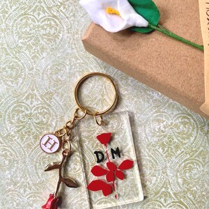 Nyckelring inspirerad av New Wave, personlig present, DM-present, rosnyckelring, goth, konsertgrejer, kränkare, brittisk Enjoy The Silence, väskeetikett