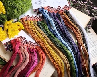 PLANT DYED Embroidery Floss SINGLES // Naturally Dye Cotton Embroidery Floss