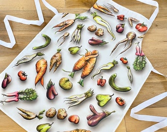 Rude Food Kitchen Apron – Cheeky Vegetable Print, Naughty Gift