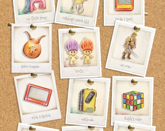 Wish List Hand Illustrated Print - retro / toys / nostalgia / birthday / christmas gifts