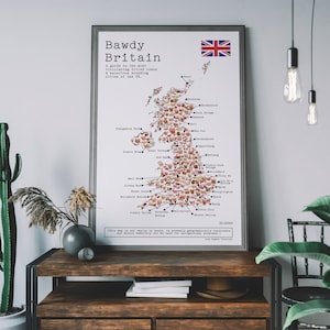 Großbritanien illustrierte Landkarte Druck: Rude UK Geschenk