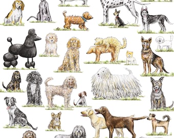 Illustrated Dog Print: Quirky Puppy Art for Pet Lovers
