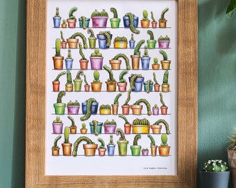 Funny Penis Cacti Print - Rude Gift Illustration