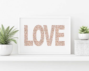 LOVE print/  Anniversary gift with cheeky illustrations