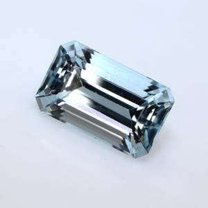 Natural Aquamarine Baguette Cut | ,6.2Ct. Genuine Blue Gemstone | Engagement & Wedding Jewelry Stone | March Birthstone for Rings 13.5x8.3mm