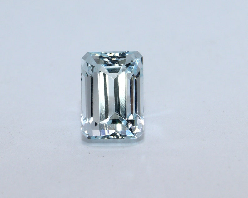 1.56 Ct.Light Blue Color Aquamarine 7.5x5.4 mm Emerald Cut Stone Aquamarine Faceted Loose Gemstone For Making Jewellery Or Ring.