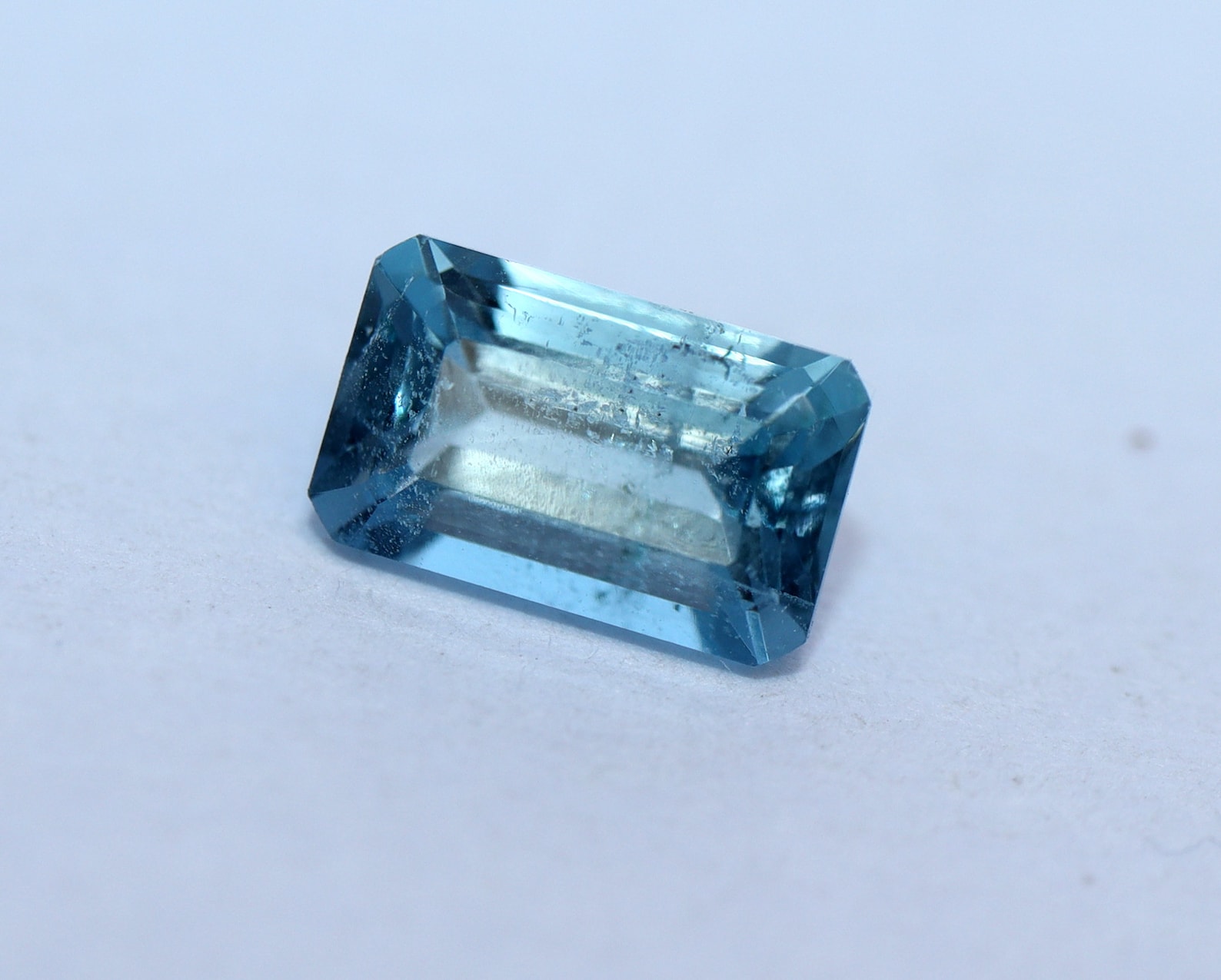 100 Natural Dark Blue Aquamarine Emerald Cut Stone6.2x3.8mm Etsy