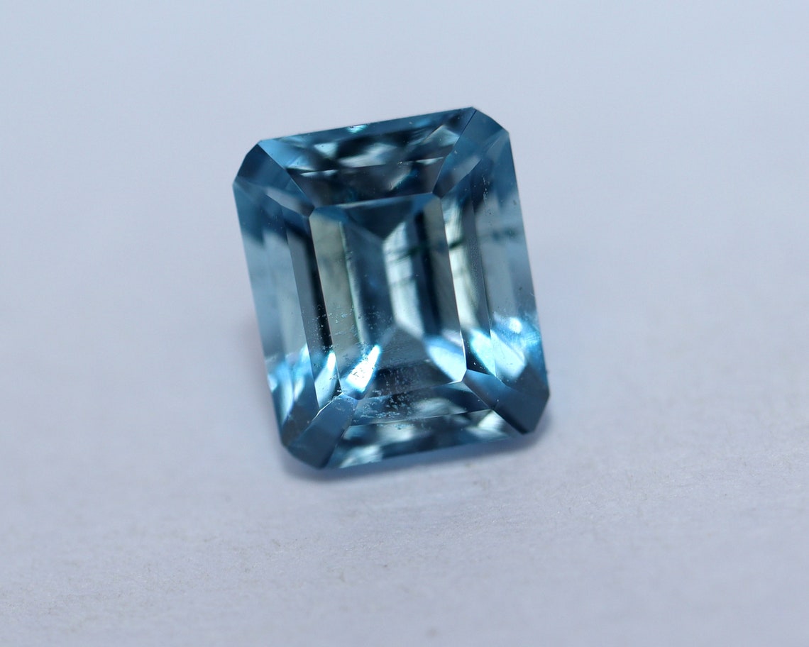 100% Natural Dark Blue Aquamarine Octagon Cut Stone5.5x4.5 | Etsy