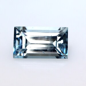 100%  Natural Aquamarine Baguette Cut Skinny Pendant,109Ct. 9.4x5.5mm Long Baguette,Sleek Pencil Faceted Loose Gemstone,Anniversary Pendant.