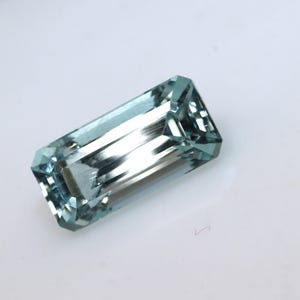 100% Natural Aquamarine Baguette Cut,2.98Ct. Light Blue Faceted Gemstone for Jewelry Making, March Birthstone, Loose Stone for Ring 12x5.9mm