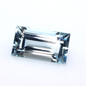 100%  Natural Aquamarine Baguette Cut Skinny Pendant,2.12Ct.10.5x5.9mm Long Baguette,Sleek Pencil Faceted Loose Gemstone,Anniversary Pendant