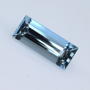 Natural Aquamarine Baguette Cut 1.47C | Loose Blue Gemstone | 11.6x4.8mm March Birthstone | Faceted Aquamarine for Jewelry |  Pendant Stone