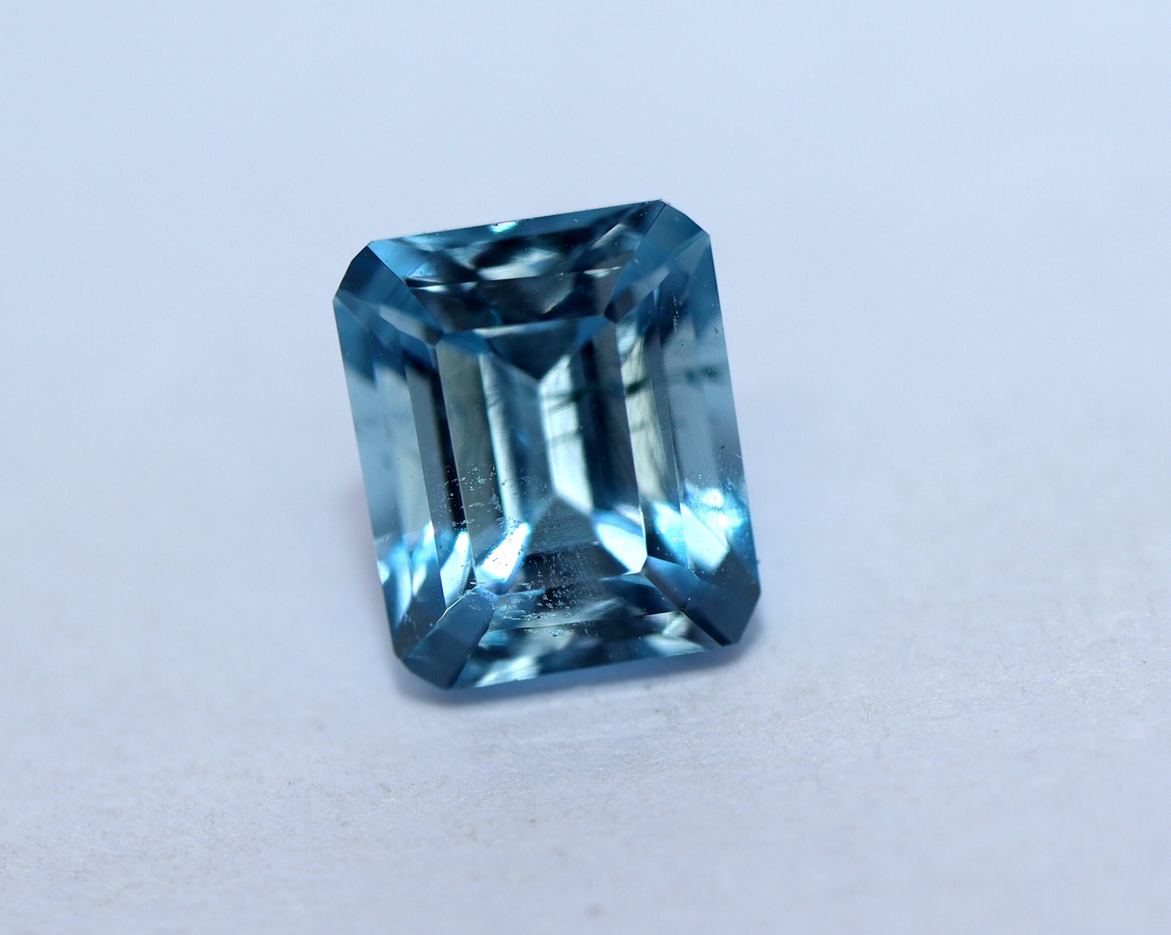 100 Natural Dark Blue Aquamarine Octagon Cut Stone5.5x4.5 Etsy