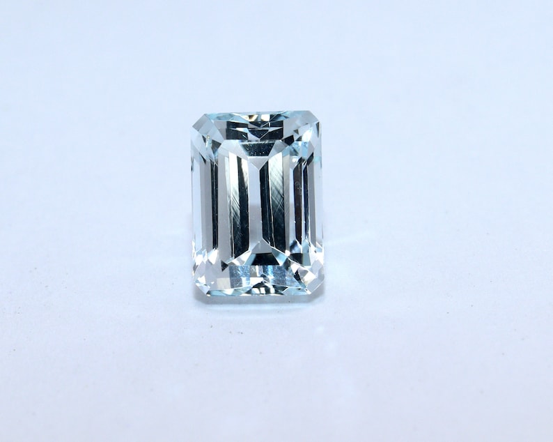 1.56 Ct.Light Blue Color Aquamarine 7.5x5.4 mm Emerald Cut Stone Aquamarine Faceted Loose Gemstone For Making Jewellery Or Ring.