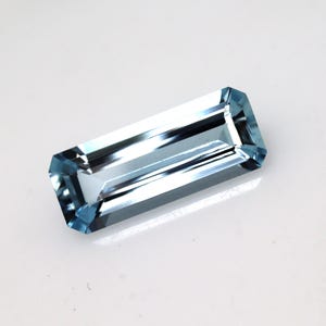 100%Natural Aquamarine Baguette Cut – ,1.36Ct.Loose Blue Gemstone for Jewelry Making –4.8x11.8mm March Birthstone | Aquamarine Pendant Stone