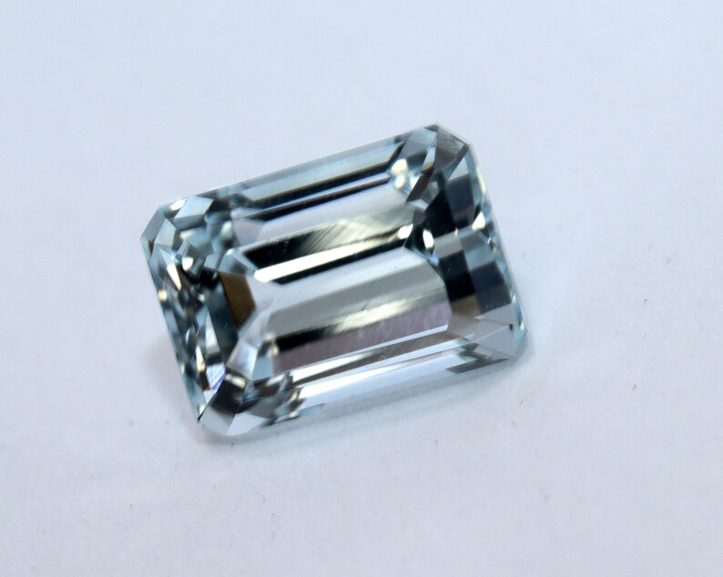 1.56 Ct.Light Blue Color Aquamarine 7.5x5.4 mm Emerald Cut Stone Aquamarine Faceted Loose Gemstone For Making Jewellery Or Ring.