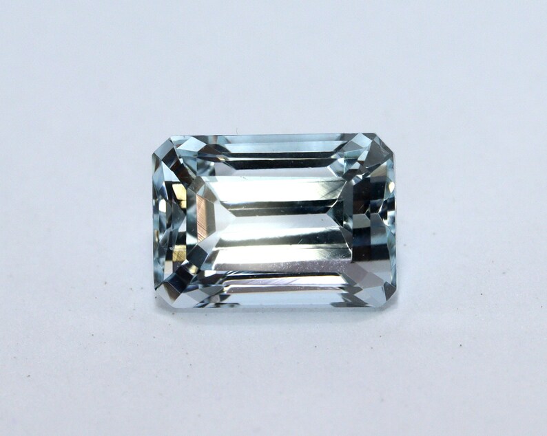 1.56 Ct.Light Blue Color Aquamarine 7.5x5.4 mm Emerald Cut Stone Aquamarine Faceted Loose Gemstone For Making Jewellery Or Ring.